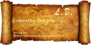Lukovits Dorina névjegykártya
